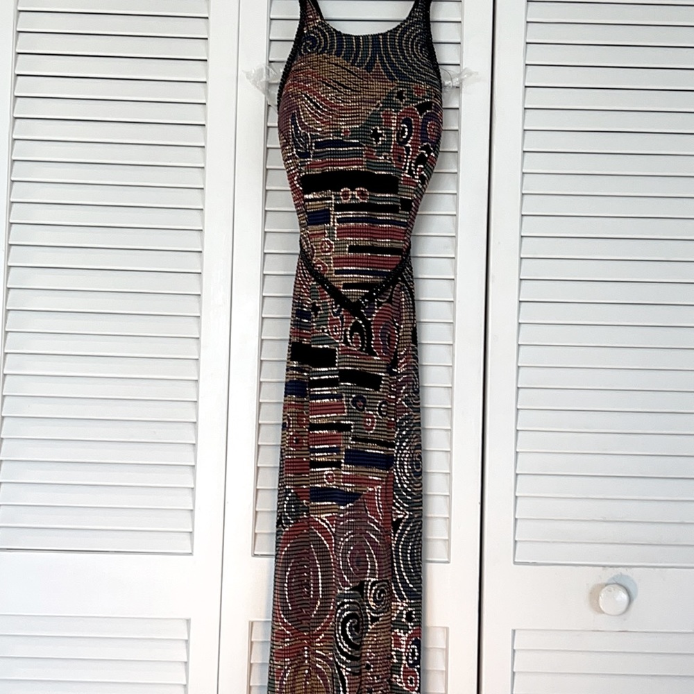 Janine of London - Backless Beaded & Painted Gustav Klimt-esque Gown